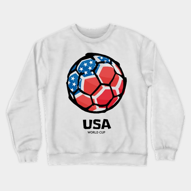 USA Football Country Flag Crewneck Sweatshirt by KewaleeTee